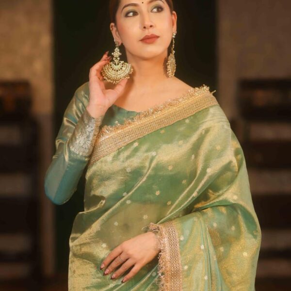 Hariyali Noor Banarasi Tissue Silk Saree