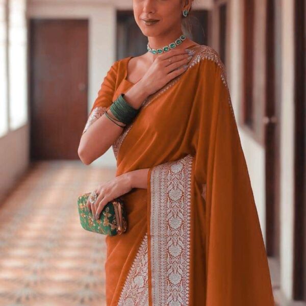 Kesar Roop – The Bronze Glow Banarasi Katan Silk Saree