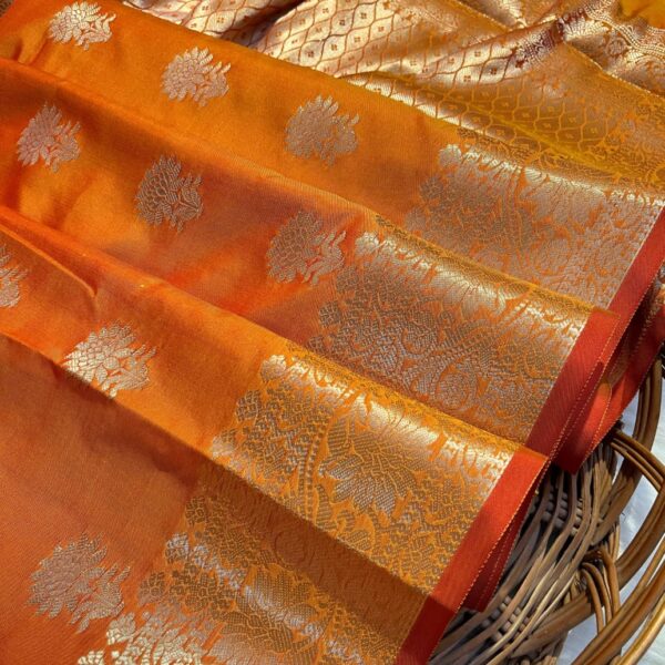 GLOWING YELLOW GULMOHAR SOFT SILK SAREE
