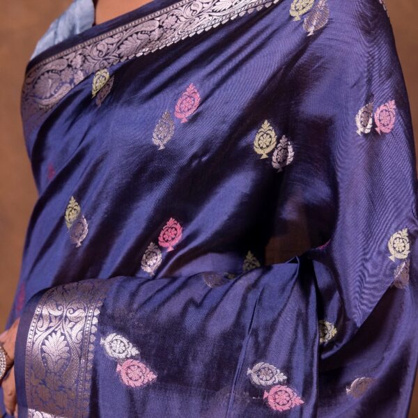 BNS Royal Navy Alfi Katan Silk – Raw Mango Premium Banarasi Saree