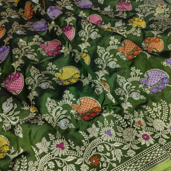 BNS Maharani Kadhuwa Pure Katan Silk Saree – Royal Meenakari Heritage