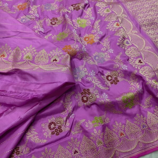 BNS Lilac Royale Kadhuwa Pure Katan Silk Saree – Soft Purple Elegance